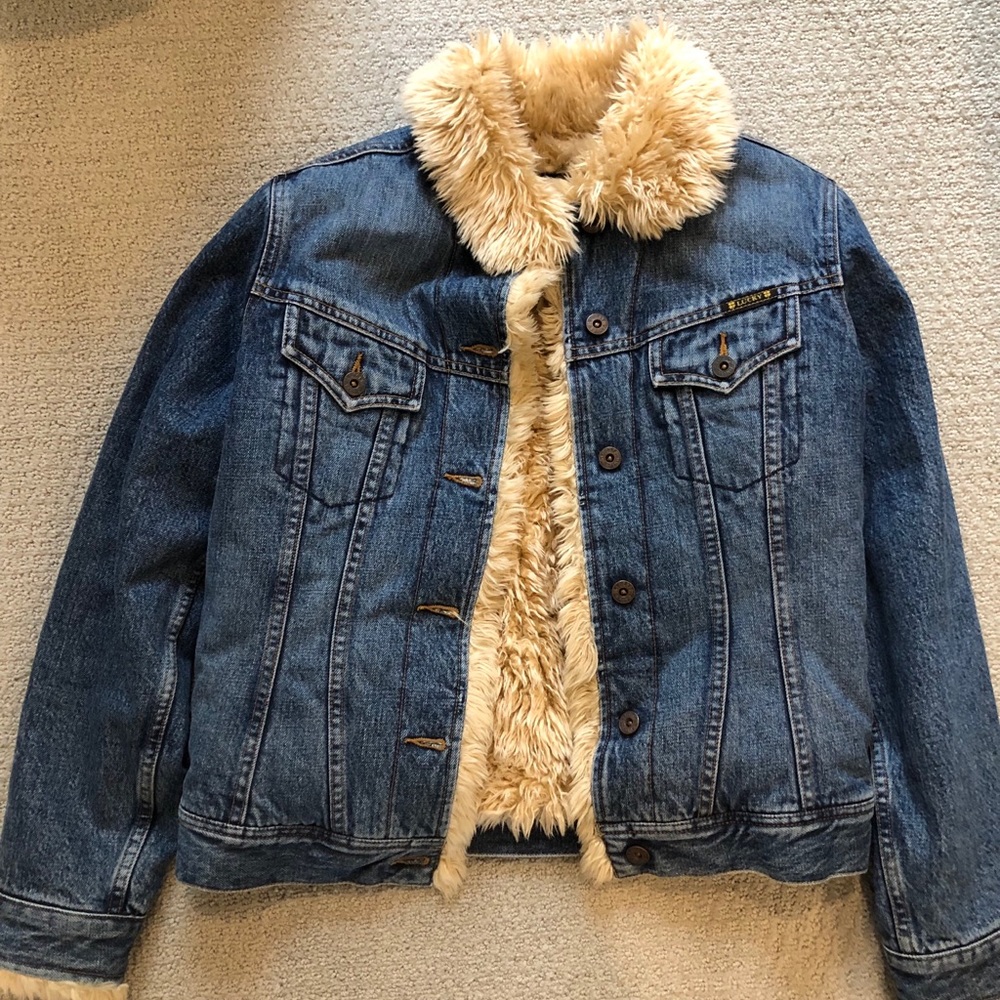 fur insulated denim jacket